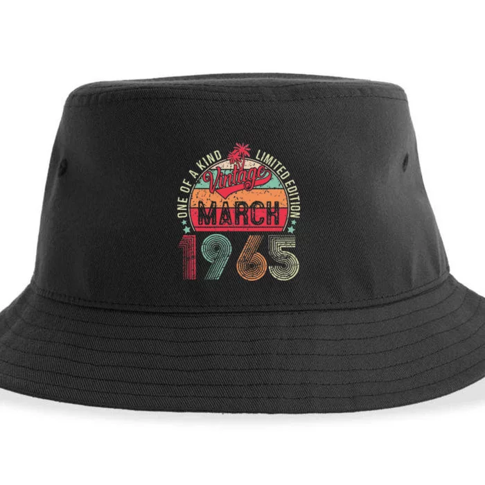 58 Years Old 58th Birthday Gifts Vintage Retro March 1965 Sustainable Bucket Hat