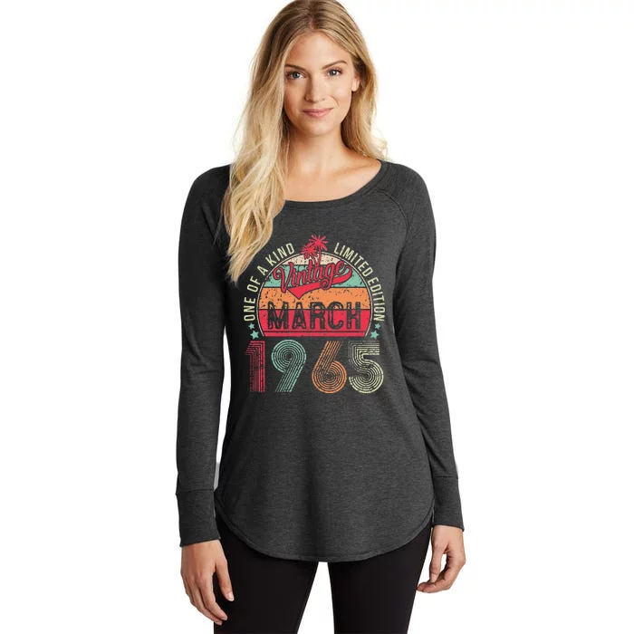 58 Years Old 58th Birthday Gifts Vintage Retro March 1965 Women's Perfect Tri Tunic Long Sleeve Shirt