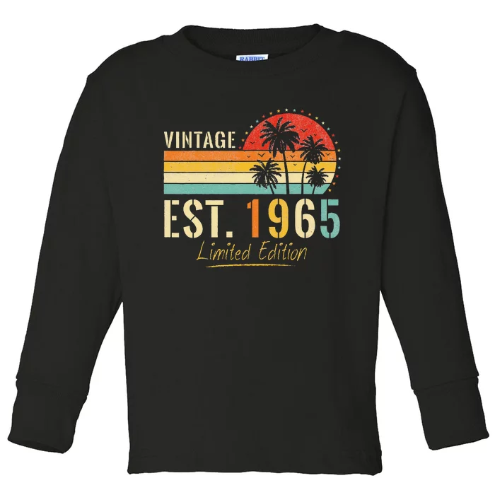 58 Years Old Vintage Est 1965 Limited Edition 58th Birthday Toddler Long Sleeve Shirt