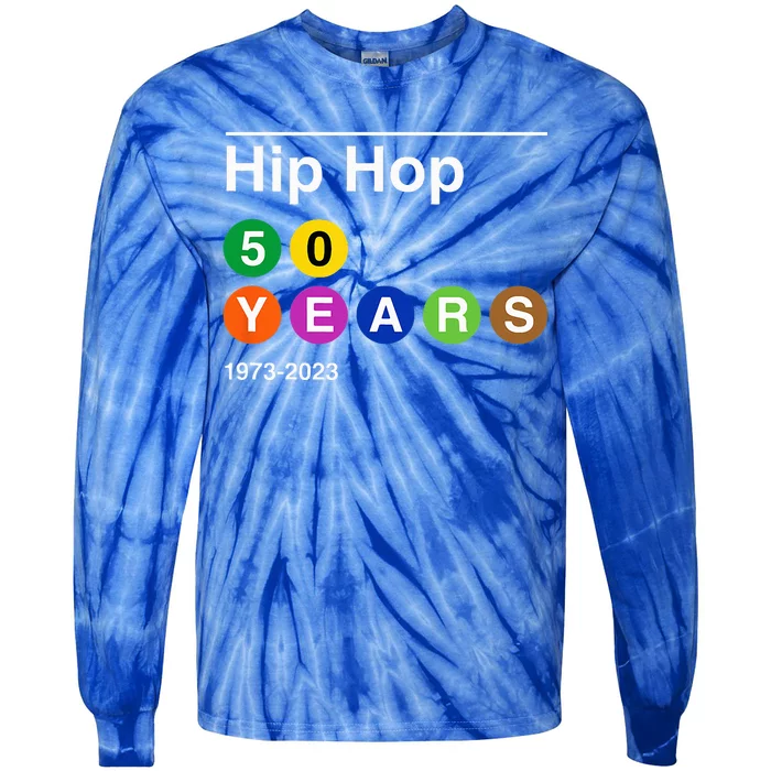 50 Years Of Hip Hop 50th Anniversary Retro Tie-Dye Long Sleeve Shirt