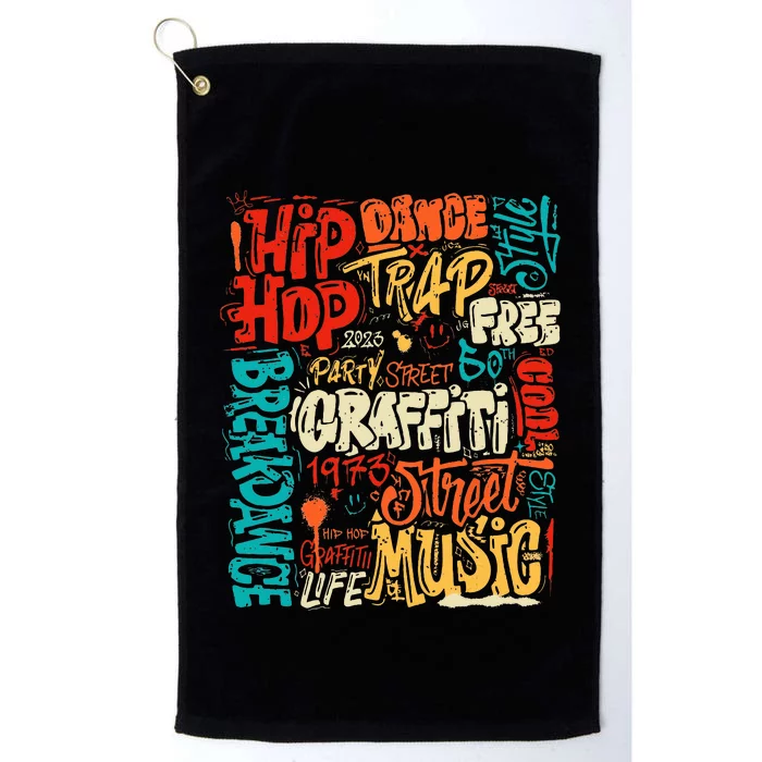 50 Years Old 50th Anniversary Of Hip Hop Graffiti Hip Hop Platinum Collection Golf Towel