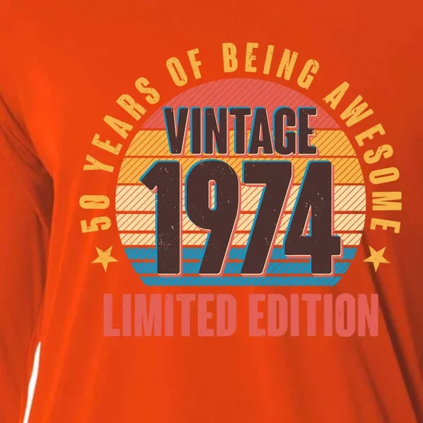 50 Years Of Being Awesome 1974 Limited Edition Vintage Retro Cooling Performance Long Sleeve Crew