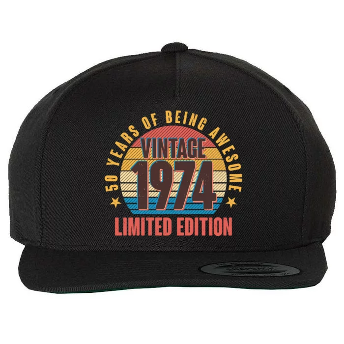 50 Years Of Being Awesome 1974 Limited Edition Vintage Retro Wool Snapback Cap