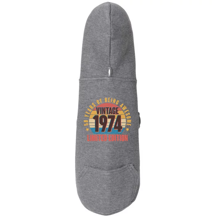 50 Years Of Being Awesome 1974 Limited Edition Vintage Retro Doggie 3-End Fleece Hoodie