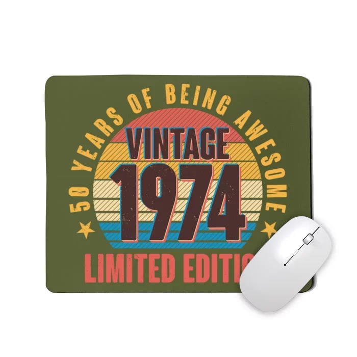 50 Years Of Being Awesome 1974 Limited Edition Vintage Retro Mousepad