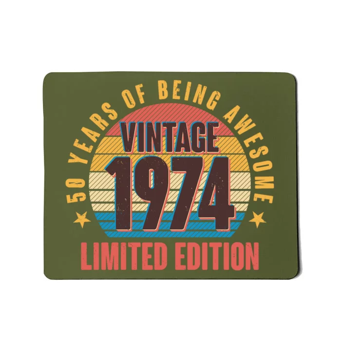 50 Years Of Being Awesome 1974 Limited Edition Vintage Retro Mousepad