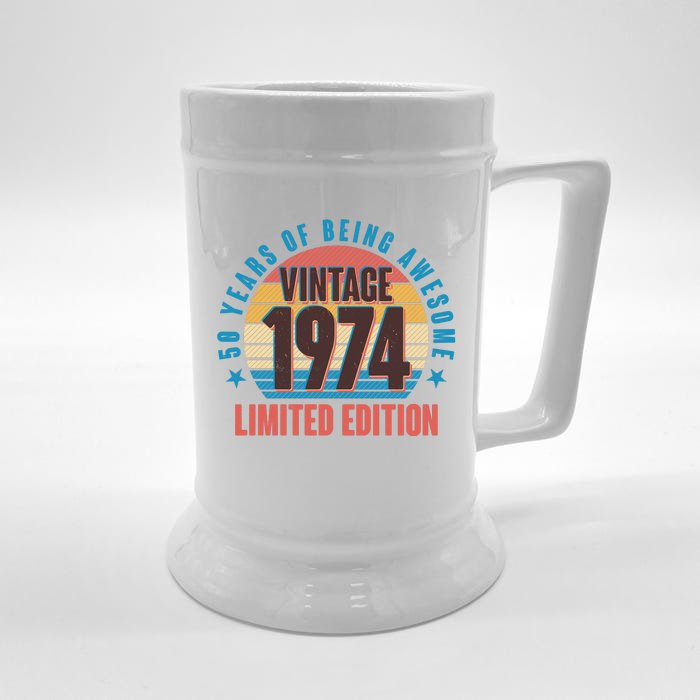 50 Years Of Being Awesome 1974 Limited Edition Vintage Retro Front & Back Beer Stein