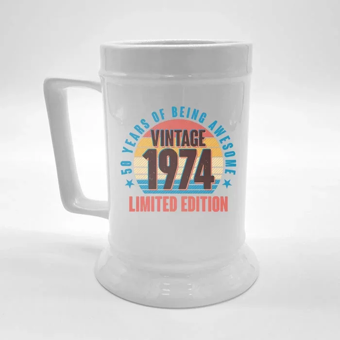 50 Years Of Being Awesome 1974 Limited Edition Vintage Retro Front & Back Beer Stein