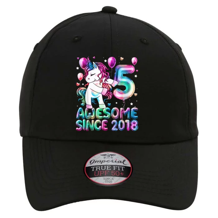 5 Years Old Unicorn Flossing 5th Birthday Girl Unicorn Party The Original Performance Cap