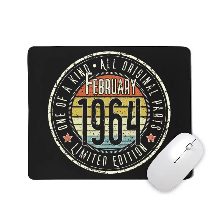 59 Year Old February 1964 Limited Edition 59th Birthday Mousepad