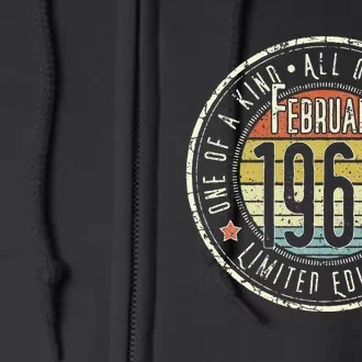 59 Year Old February 1964 Limited Edition 59th Birthday Full Zip Hoodie