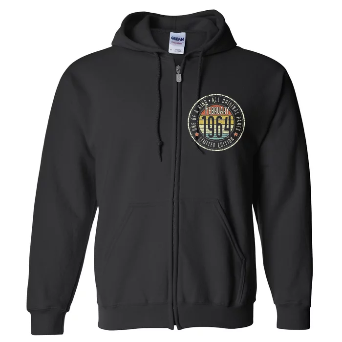 59 Year Old February 1964 Limited Edition 59th Birthday Full Zip Hoodie