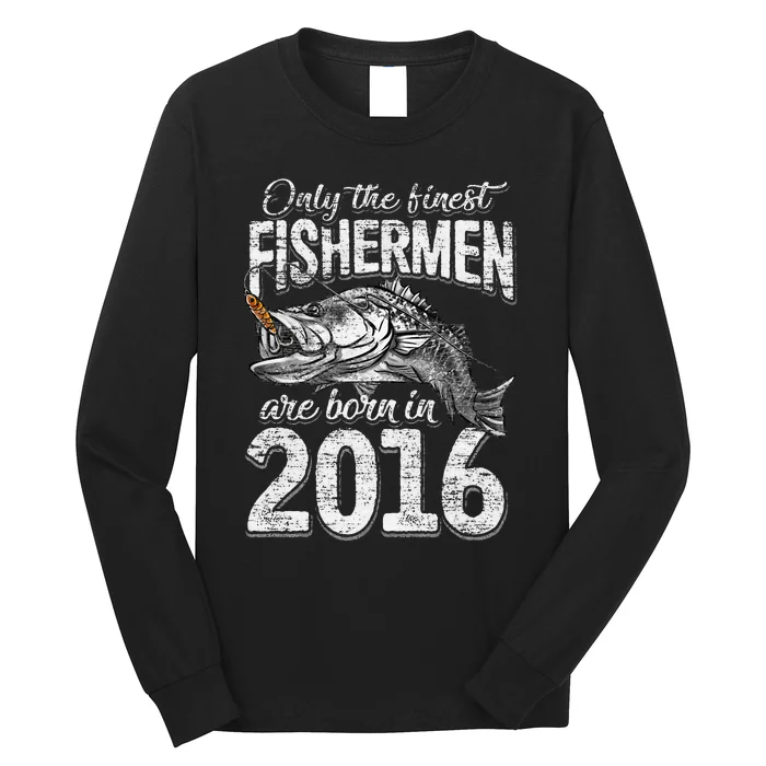 5 Years Old Fisherman Born In 2016 Fisherman 5th Birthday Gift Long Sleeve Shirt