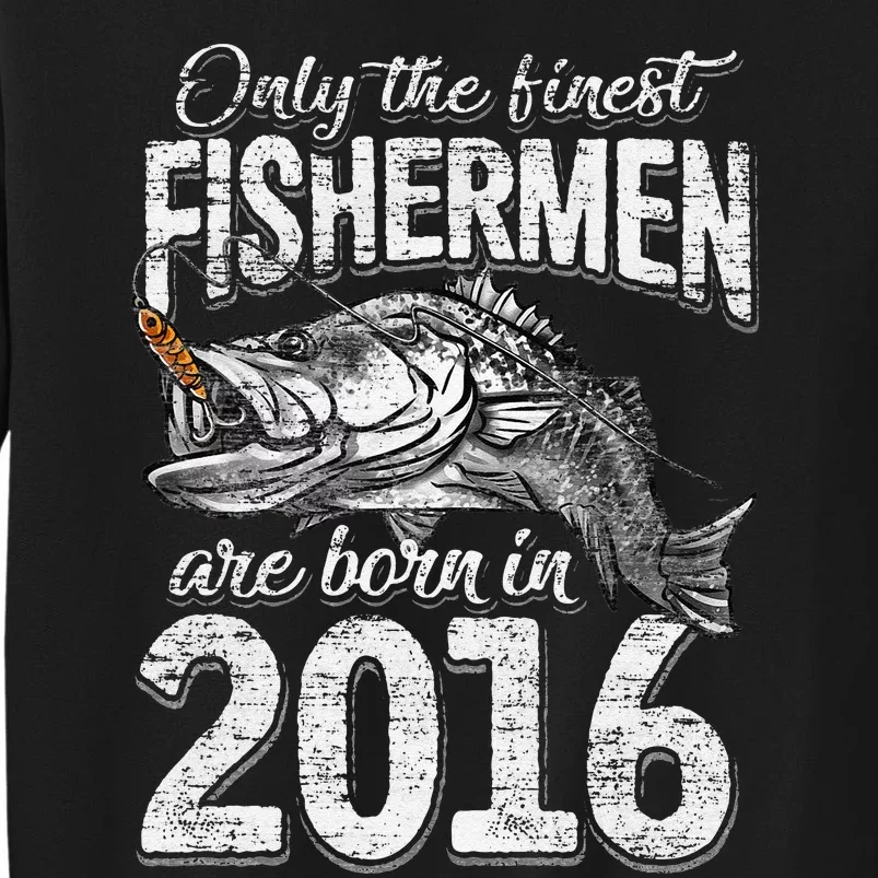 5 Years Old Fisherman Born In 2016 Fisherman 5th Birthday Gift Tall Sweatshirt