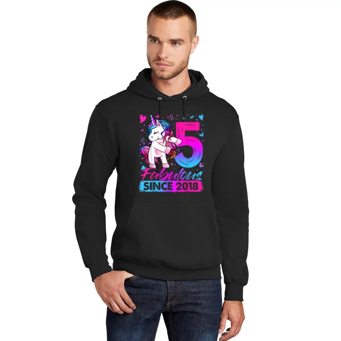 5 Years Old Flossing Unicorn Gifts 5th Birthday Girl Party Hoodie