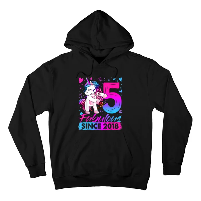 5 Years Old Flossing Unicorn Gifts 5th Birthday Girl Party Hoodie