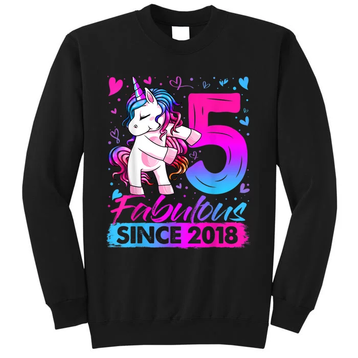 5 Years Old Flossing Unicorn Gifts 5th Birthday Girl Party Sweatshirt