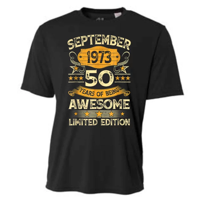 50 Years Old Gifts Vintage September 1973 50th Cooling Performance Crew T-Shirt