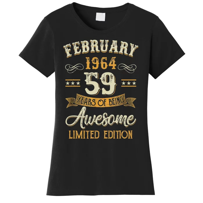 59 Years Old Gifts Vintage February 1964 59th Birthday Women's T-Shirt