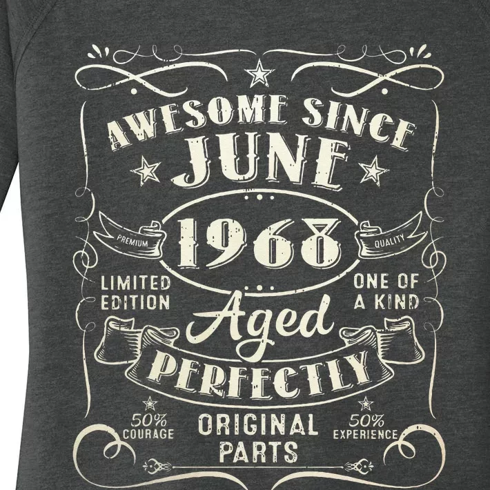 55 Year Old Awesome Since June 1968 55th Birthday Women's Perfect Tri Tunic Long Sleeve Shirt