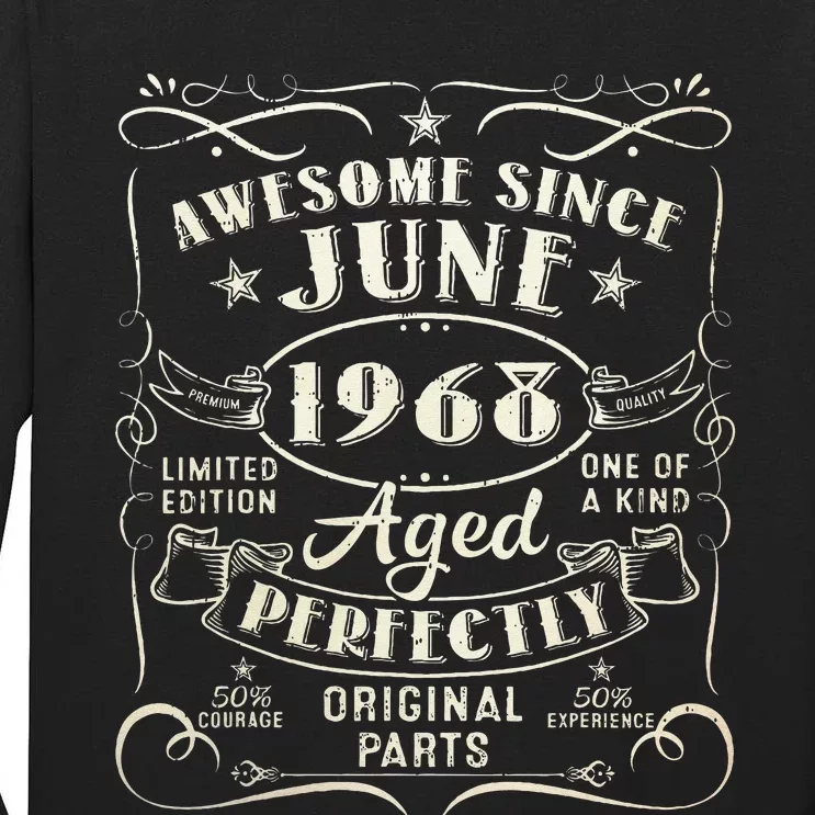 55 Year Old Awesome Since June 1968 55th Birthday Tall Long Sleeve T-Shirt