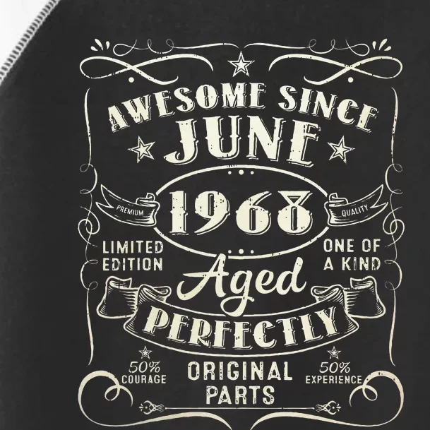 55 Year Old Awesome Since June 1968 55th Birthday Toddler Fine Jersey T-Shirt