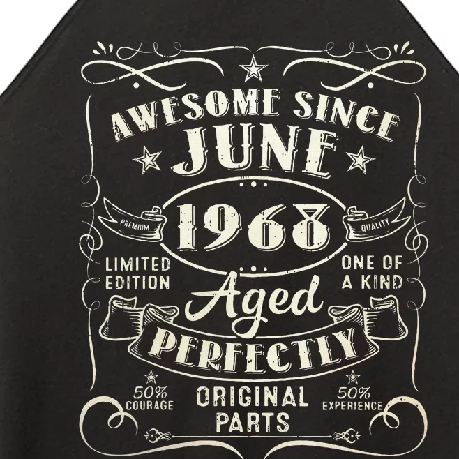 55 Year Old Awesome Since June 1968 55th Birthday Women’s Perfect Tri Rocker Tank