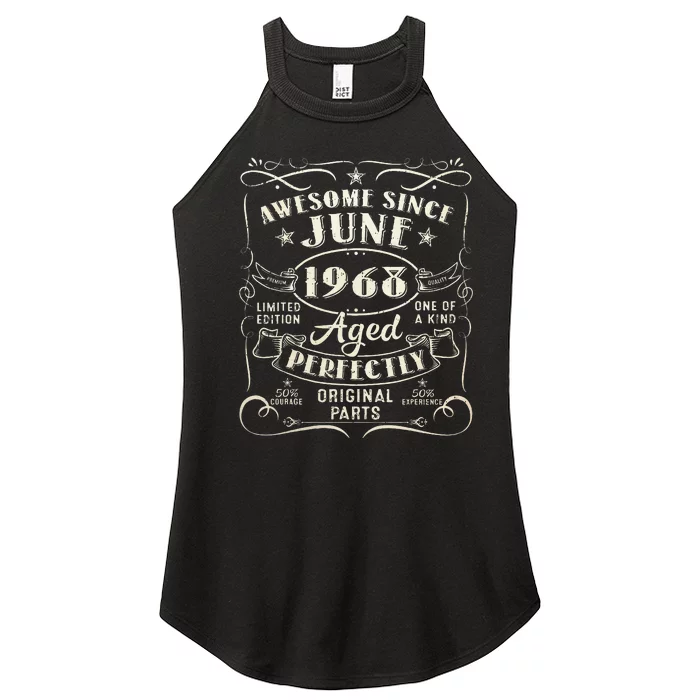 55 Year Old Awesome Since June 1968 55th Birthday Women’s Perfect Tri Rocker Tank