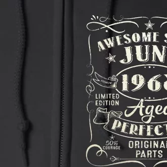 55 Year Old Awesome Since June 1968 55th Birthday Full Zip Hoodie