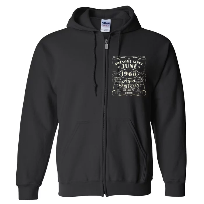 55 Year Old Awesome Since June 1968 55th Birthday Full Zip Hoodie