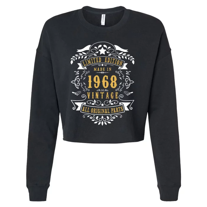 55 Years Old 55th Birthday Made Born in 1968 Idea Cropped Pullover Crew