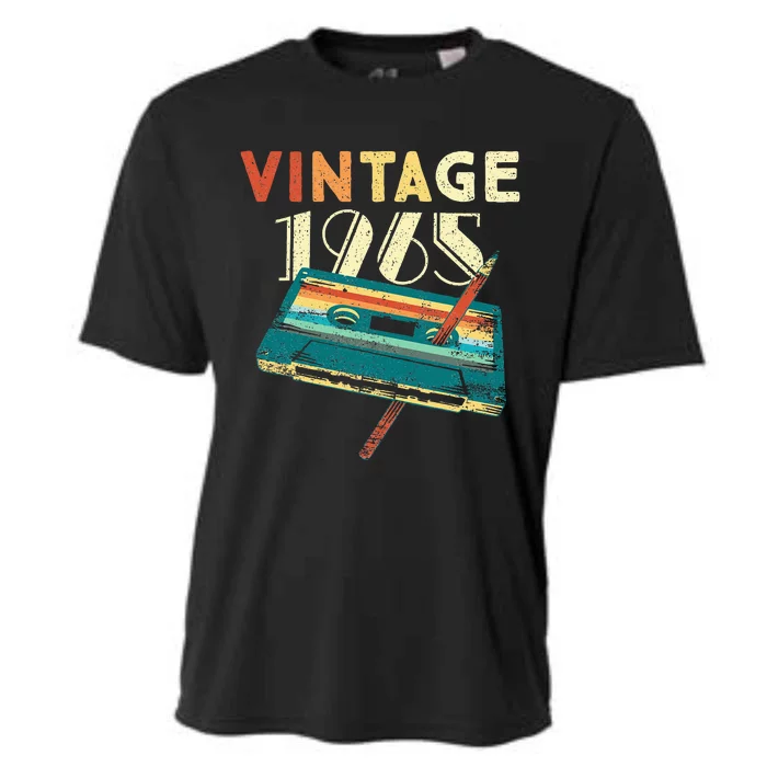 58 Years Old Gifts Vintage 1965 Music Cassette 58th Birthday Cooling Performance Crew T-Shirt