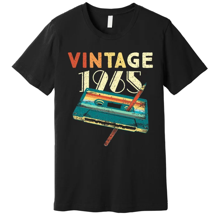 58 Years Old Gifts Vintage 1965 Music Cassette 58th Birthday Premium T-Shirt