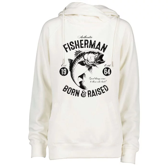 59 Year Old Fisherman Fishing 1964 59th Birthday Gift Womens Funnel Neck Pullover Hood