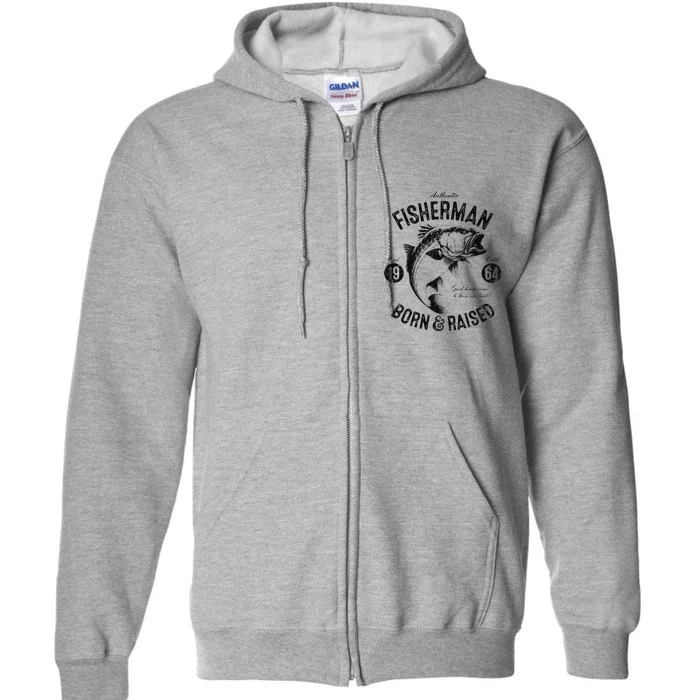 59 Year Old Fisherman Fishing 1964 59th Birthday Gift Full Zip Hoodie