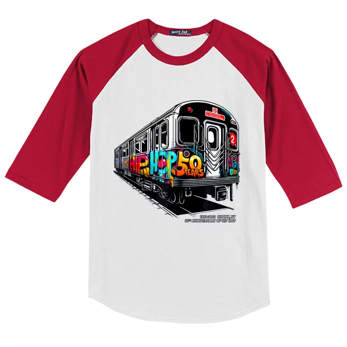 50 Years Of Hiphop Bronx Graffiti 50th Anniversary Kids Colorblock Raglan Jersey