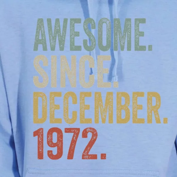 50 Year Old Awesome Since December 1972 50th Birthday Gift Unisex Surf Hoodie