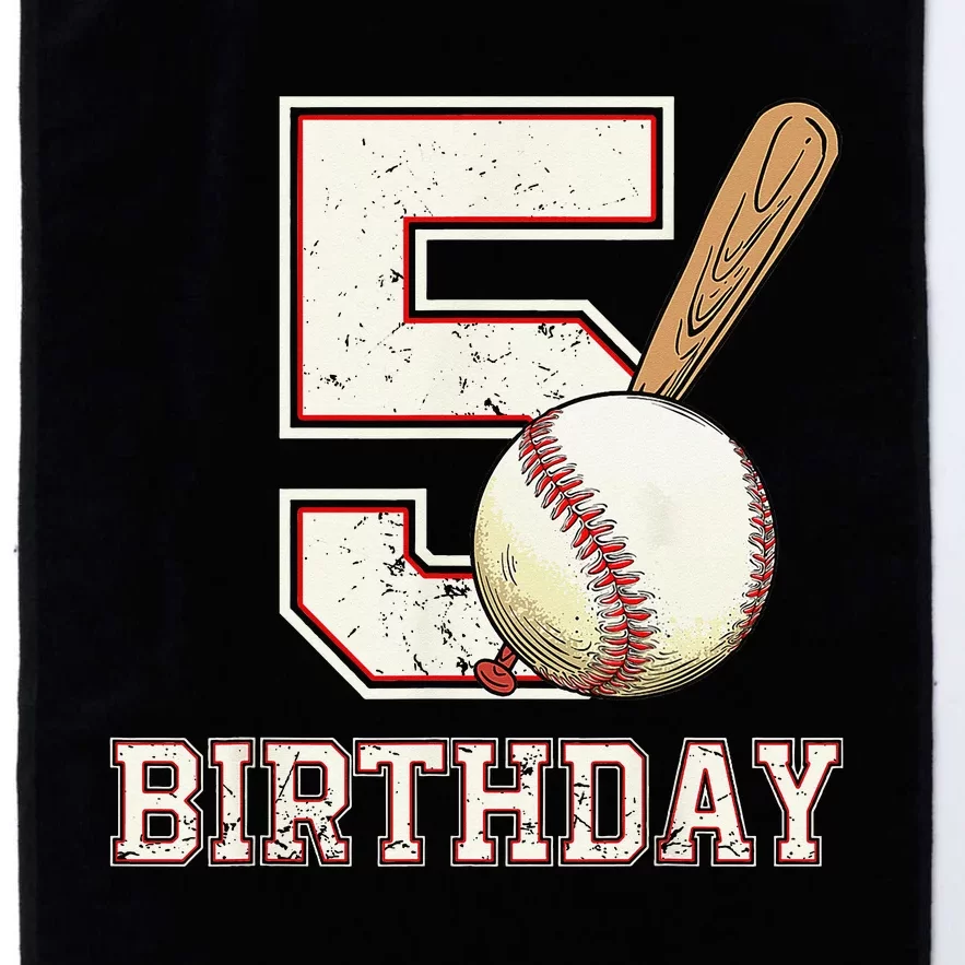 5 years old 5th Birthday Party Funny Baseball Platinum Collection Golf Towel