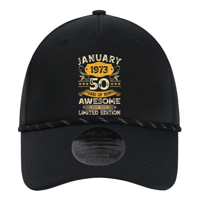 50 Year Old Awesome Since January 1973 50th Birthday Gift Cute Performance The Dyno Cap