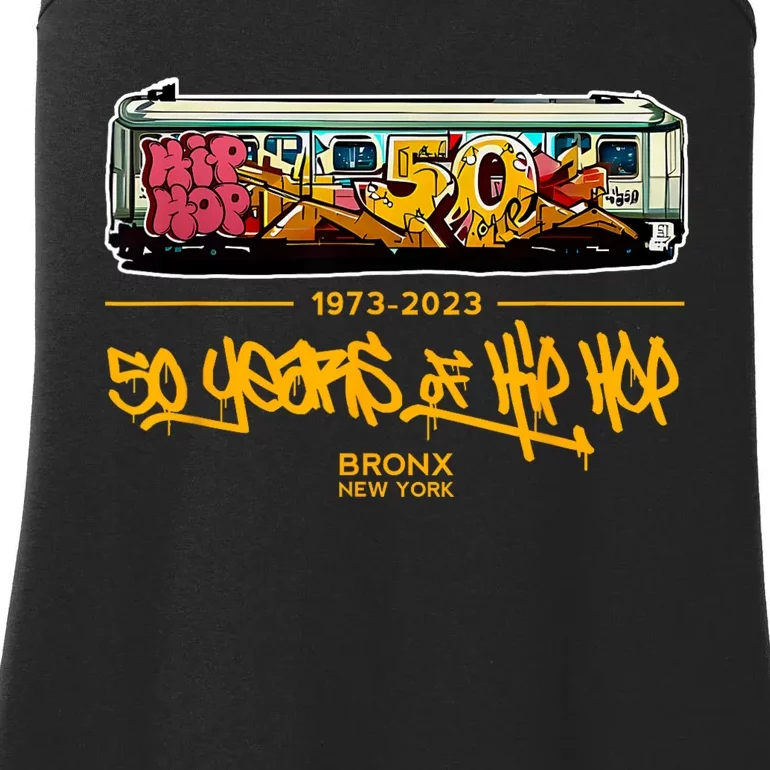 50 Years Of Hip Hop 50th Anniversary Retro Graffiti Ladies Essential Tank