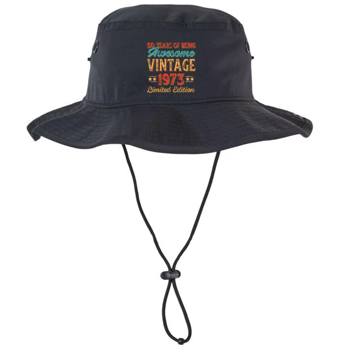 50 Years Of Being Awesome Vintage 1973 Legacy Cool Fit Booney Bucket Hat