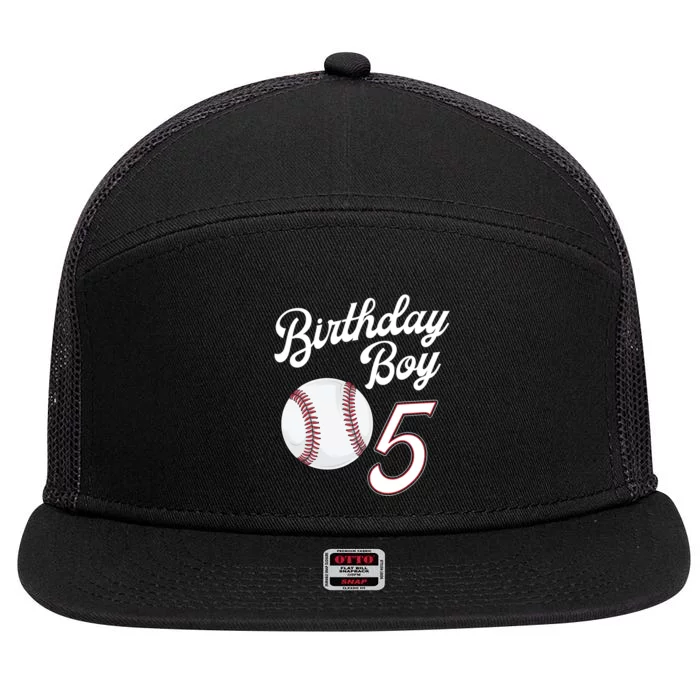 5 Years Old Baseball Themed 5th Birthday Party Sports 7 Panel Mesh Trucker Snapback Hat