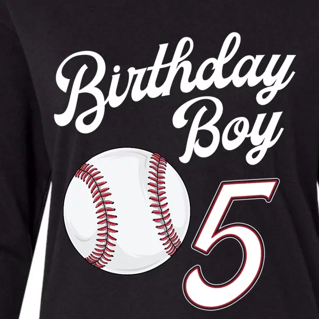 5 Years Old Baseball Themed 5th Birthday Party Sports Womens Cotton Relaxed Long Sleeve T-Shirt