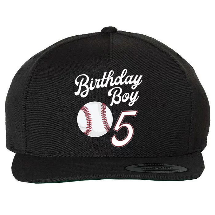 5 Years Old Baseball Themed 5th Birthday Party Sports Wool Snapback Cap