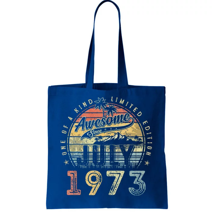 50 Year Old Awesome Since July 1973 50th Birthday Tote Bag