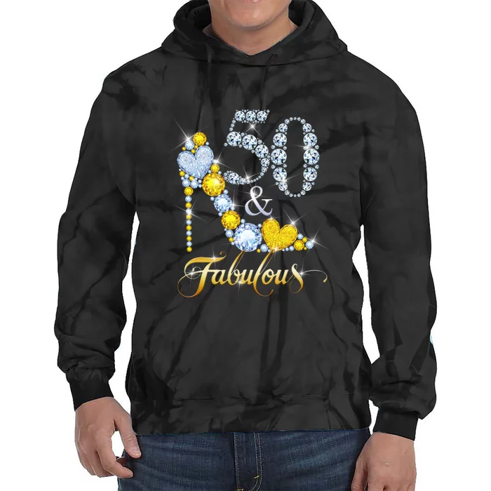 50 years old It's my Birthday 50th Birthday Diamond Crown Tie Dye Hoodie