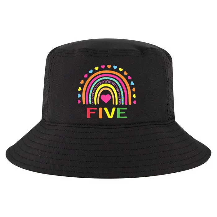 5 Years Old Rainbow 5th Birthday Gift For Girls b.o.y.s K.i.d.s Cool Comfort Performance Bucket Hat