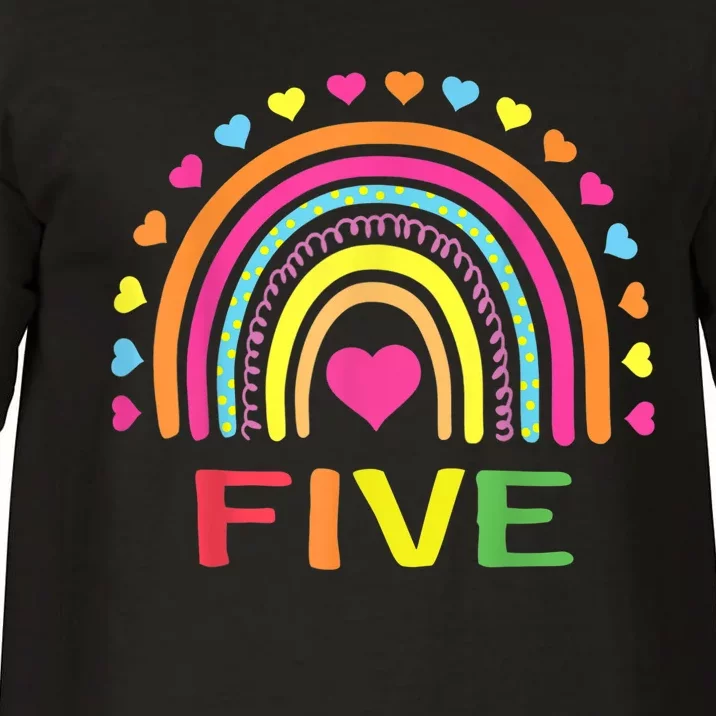 5 Years Old Rainbow 5th Birthday Gift For Girls b.o.y.s K.i.d.s Comfort Colors T-Shirt