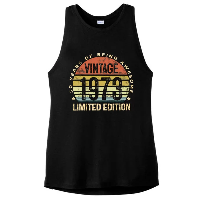 50 Years Old Gift Vintage 1973 50th Birthday Gifts Ladies Tri-Blend Wicking Tank