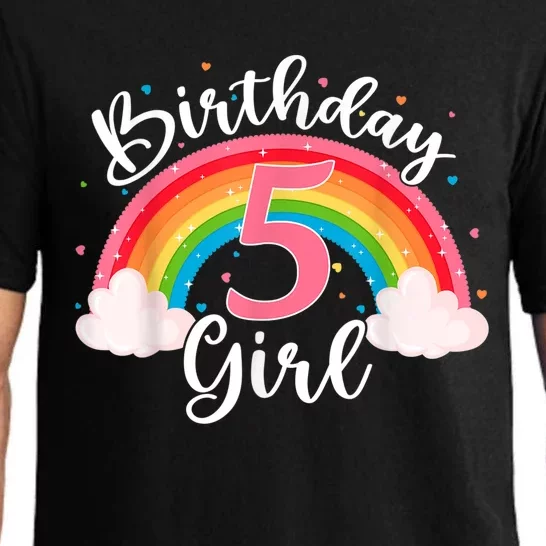 5 Years Old Birthday Girl Rainbow For Girls 5th Birthday Pajama Set